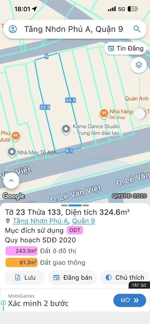 Cần bán Nhà mặt tiền Phường Tăng Nhơn Phú A, Quận 9, Diện tích 275m², Giá 43 Tỷ 2