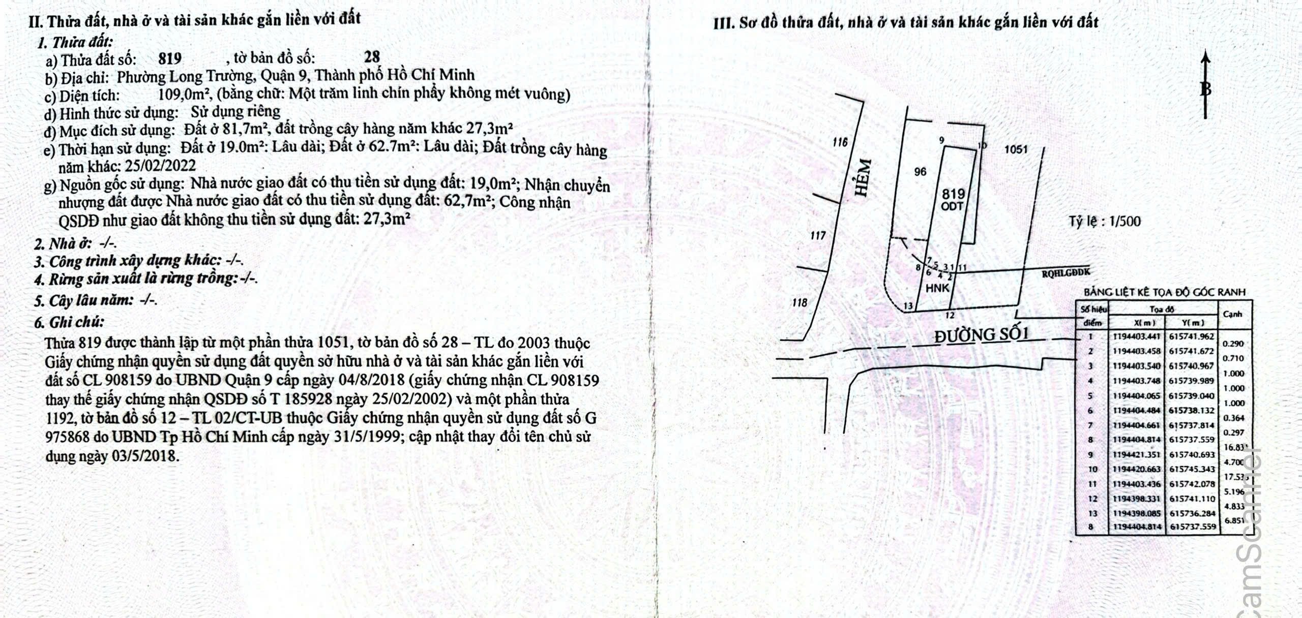 Cần bán Đất Phường Long Trường, Quận 9, Diện tích 109m², Giá 6.8 Tỷ 7