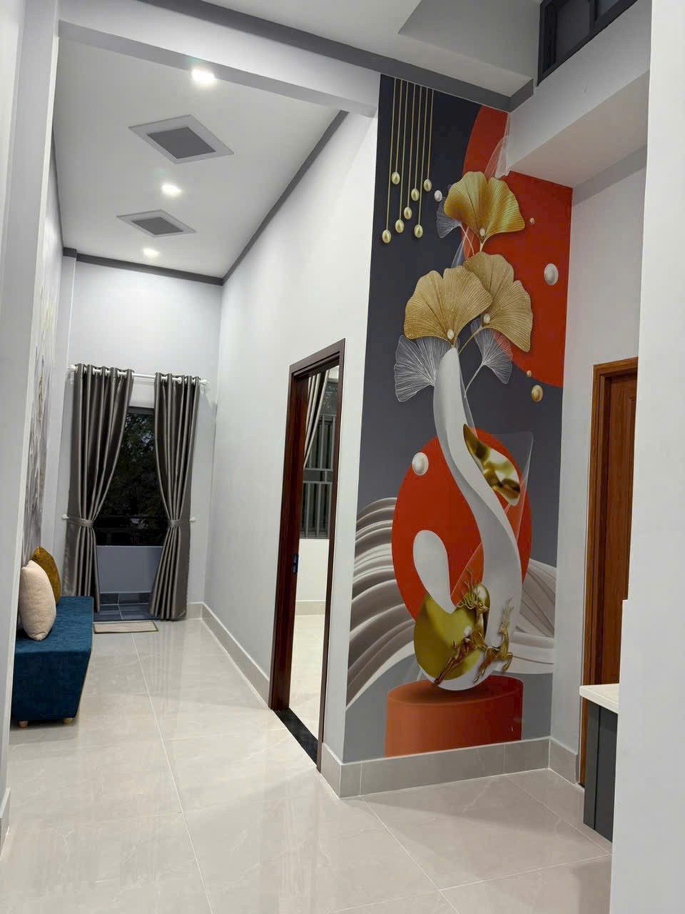 Bán nhà mới xây gần chợ Đình , xã Mỹ Hạnh Bắc dt 210m2 full thổ 1 lầu 4pn, 2wc giá 3,35 tỷ 14