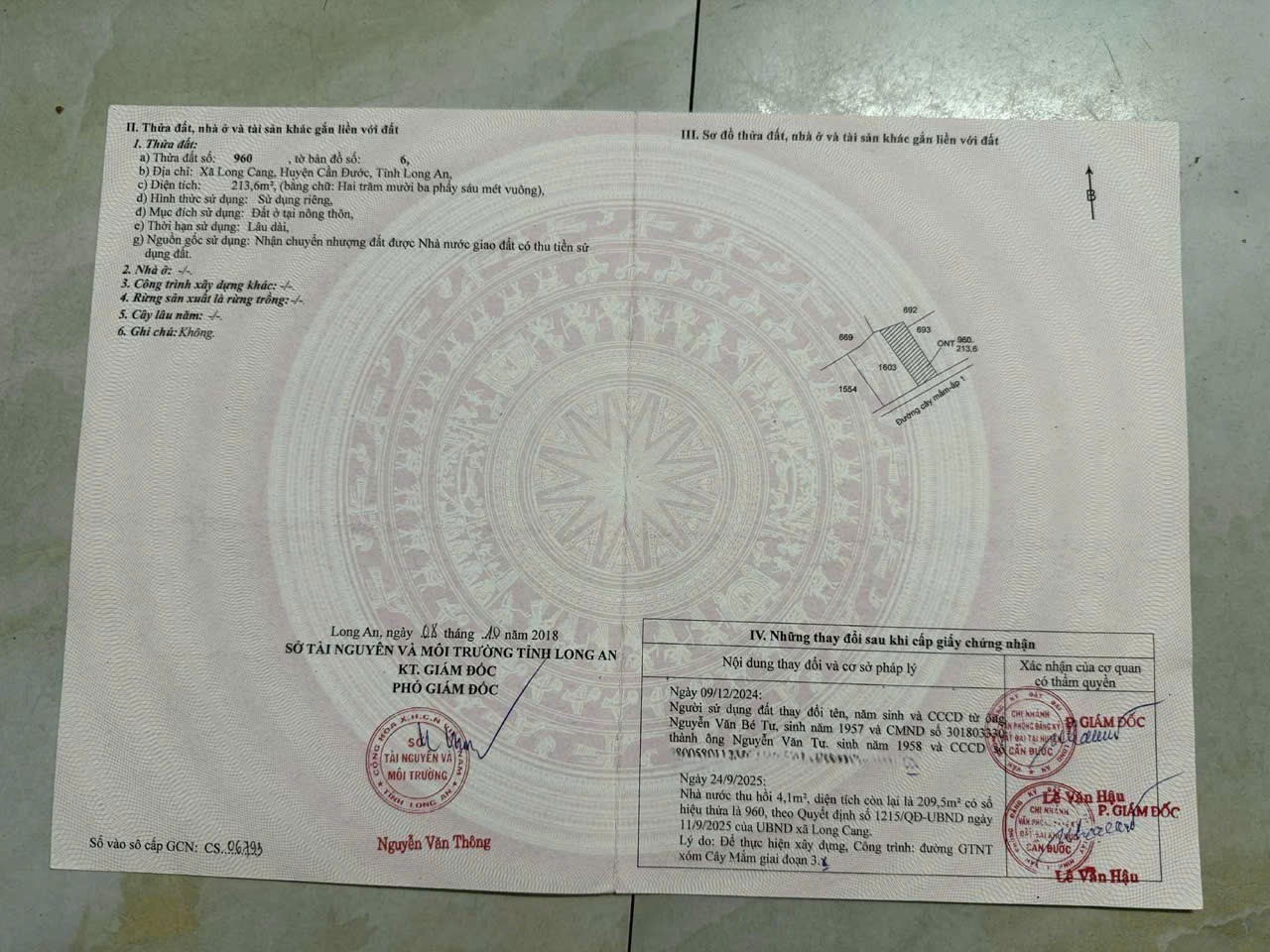 Bán đất mt đường Cây Mắm, Long Cang , Cần Đước dt 213m2 full thổ giá chốt 1,3 tỷ 2