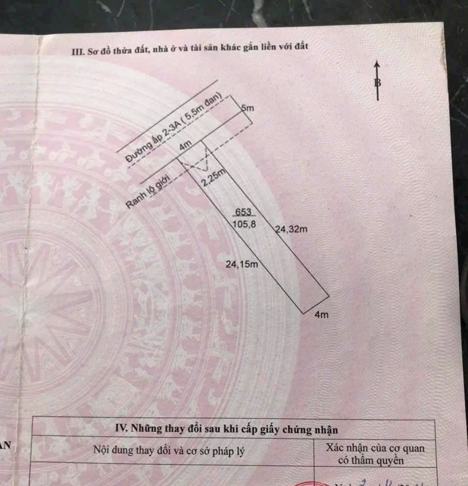Bán nền thổ cư đường beton xe tải 6t xã Phước Lợi , Bến Lức dt 105,8m2 giá 1,4 tỷ 5
