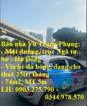 Bán nhà mặt đường Vũ Trọng Phụng, vỉa hè đá bóng, sinh dòng tiền mạnh