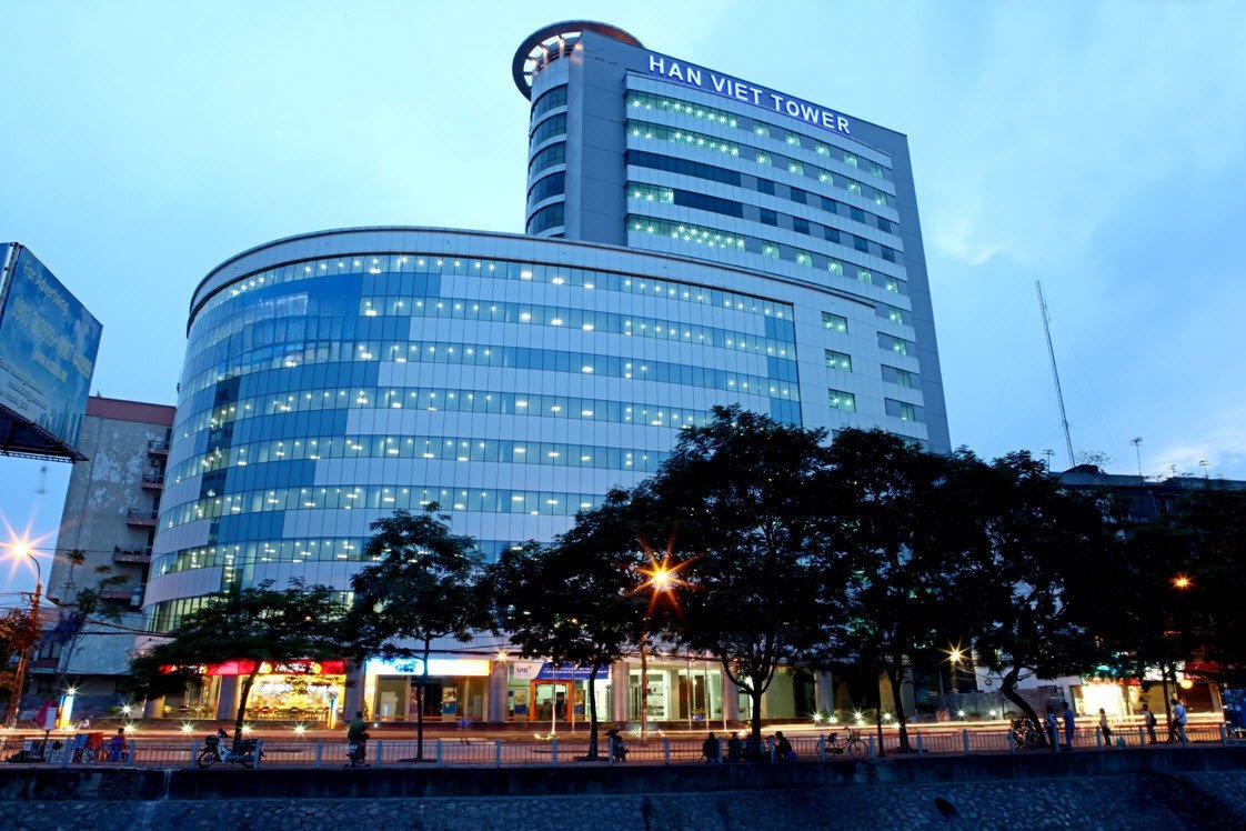 Tháp văn phòng cho thuê KV phía Nam Hà Nội- Hàn Việt Tower Giá hấp dẫn DT từ 59-273m2 1