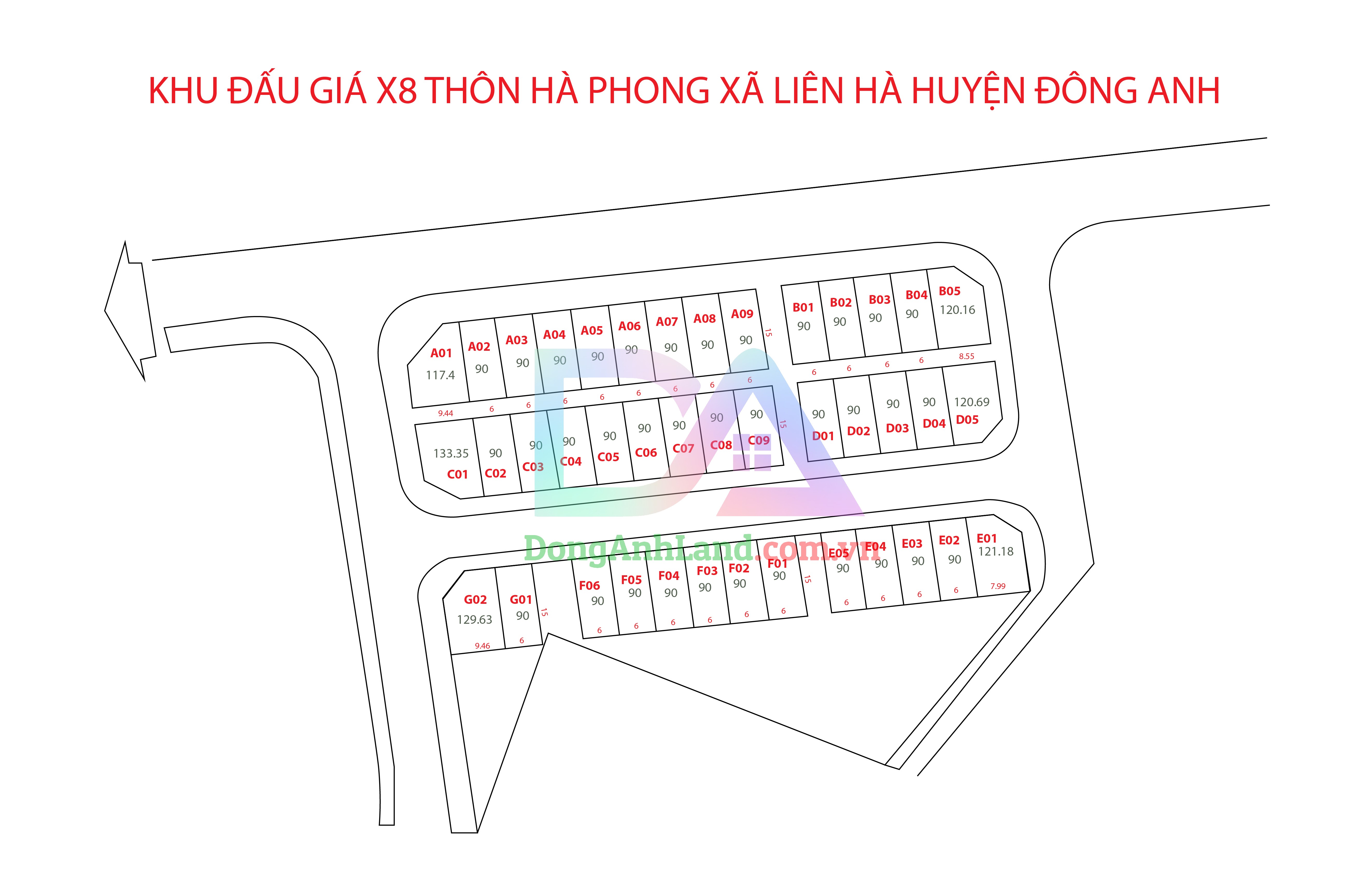 Đất đấu giá Liên Hà Đông Anh 90m X8 thôn Hà Phong  view công viên khởi điểm 20.8tr/m² 2