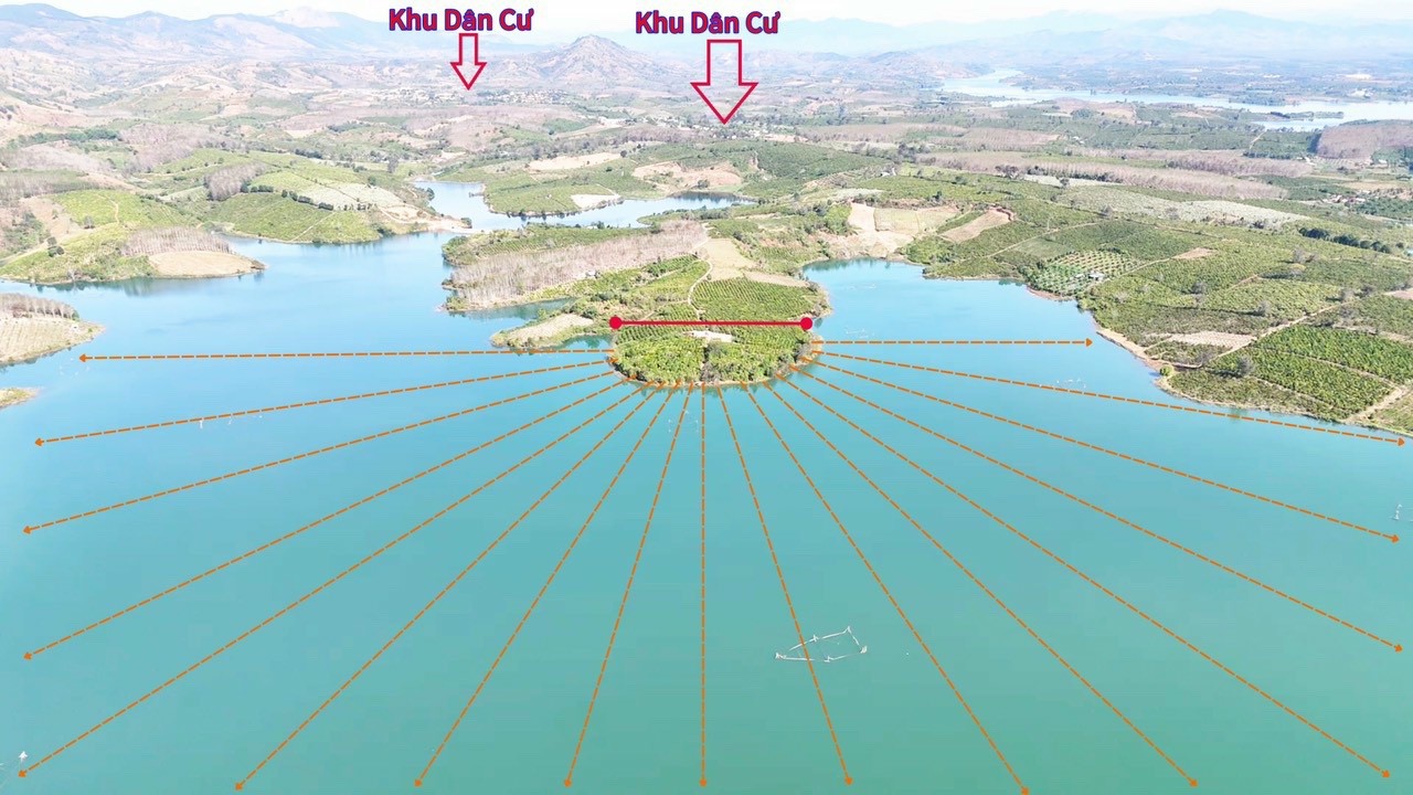 Bán đất view hồ có 205m Mặt Tiền bám hồ, cách chợ, trường học cấp 1,2,3 chỉ 1,8km, sổ hồng riêng