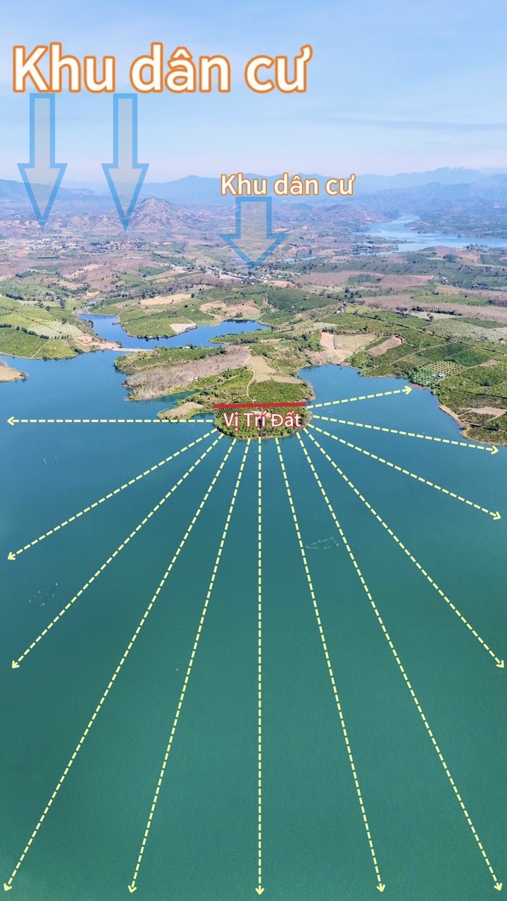 Bán đất view hồ có 205m Mặt Tiền bám hồ, cách chợ, trường học cấp 1,2,3 chỉ 1,8km, sổ hồng riêng 3