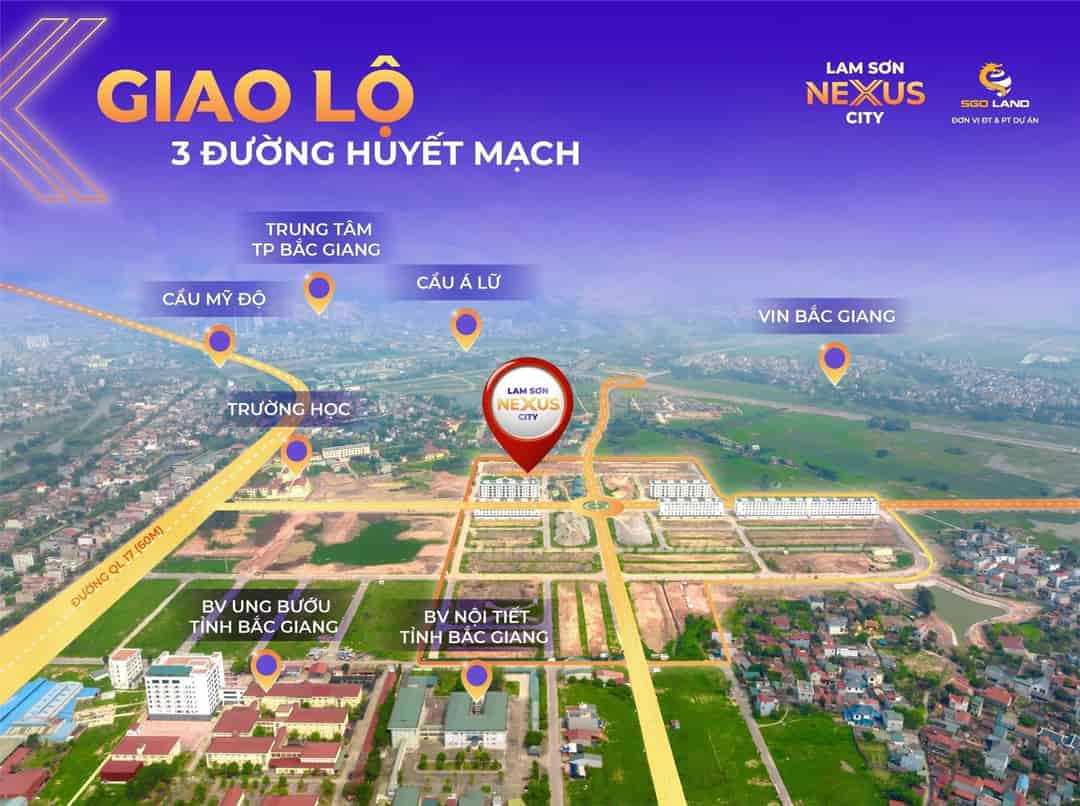 Mở bán đợt 1 đất nền trung tâm tp Bắc Giang giá từ 2ty4 5
