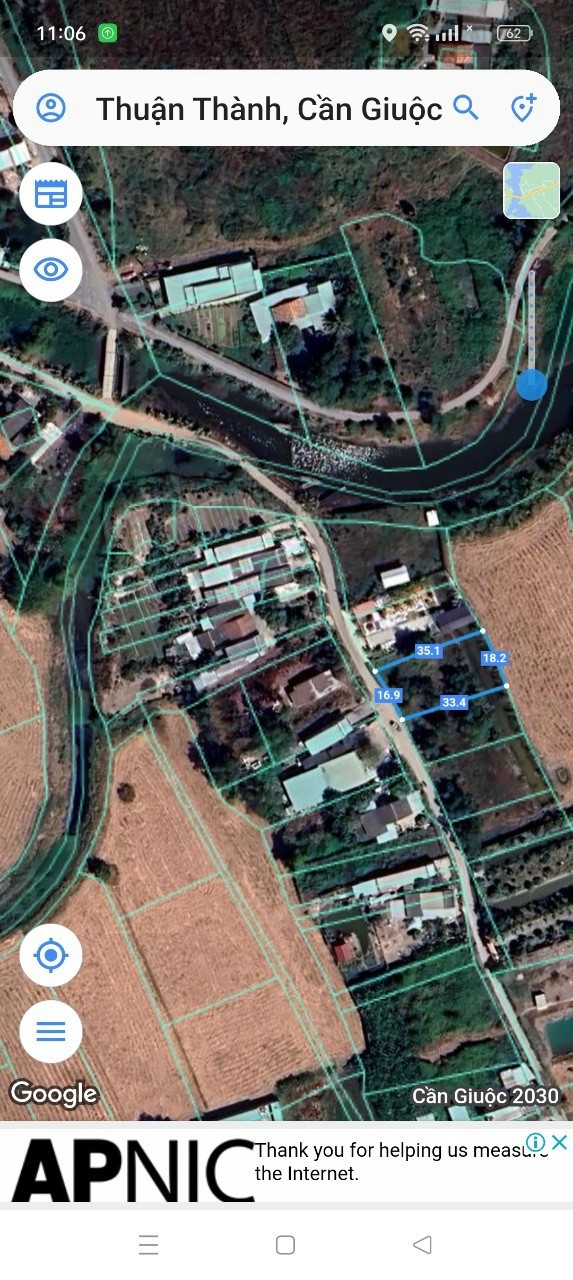 Đất vườn mt xe tải 600m2 xã Thuận Thành cần giuộc giá đầu tư 3