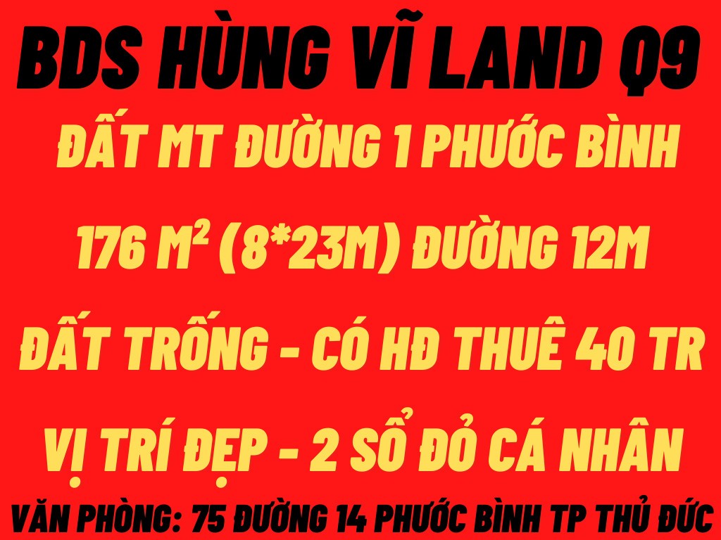 Cần bán Nhà mặt tiền Phường Phước Bình, Quận 9, Diện tích 184m², Giá 021.5 Tỷ