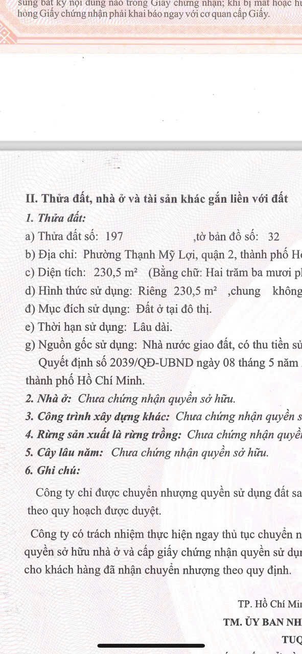 Cần bán Đất Phường Thạnh Mỹ Lợi, Quận 2, Diện tích 230m², Giá 119 Triệu/m² 4