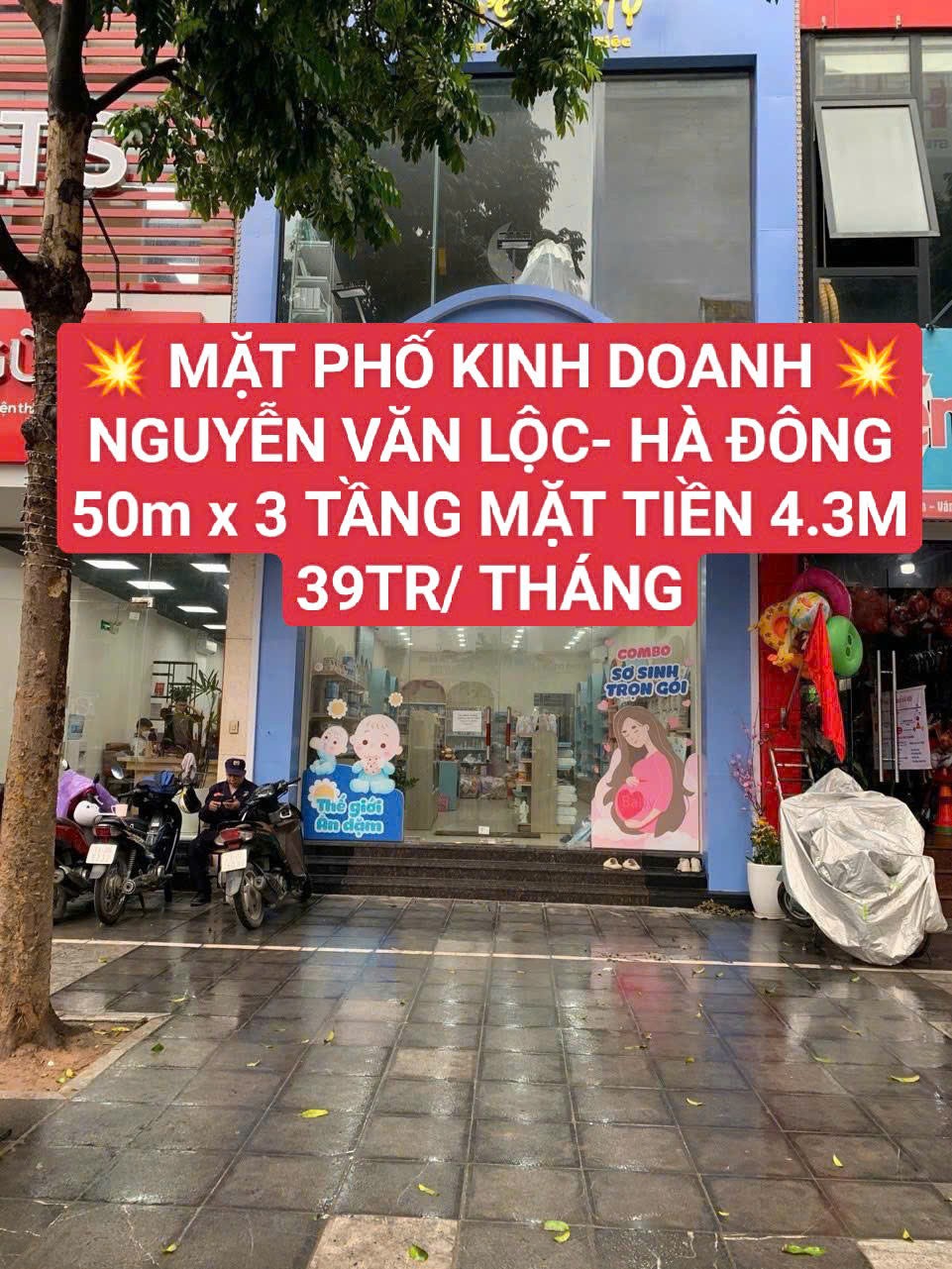 Cho thuê Nhà mặt tiền đường Nguyễn Văn Lộc, Phường Mỗ Lao, Diện tích 150m², Giá 39 Triệu/tháng