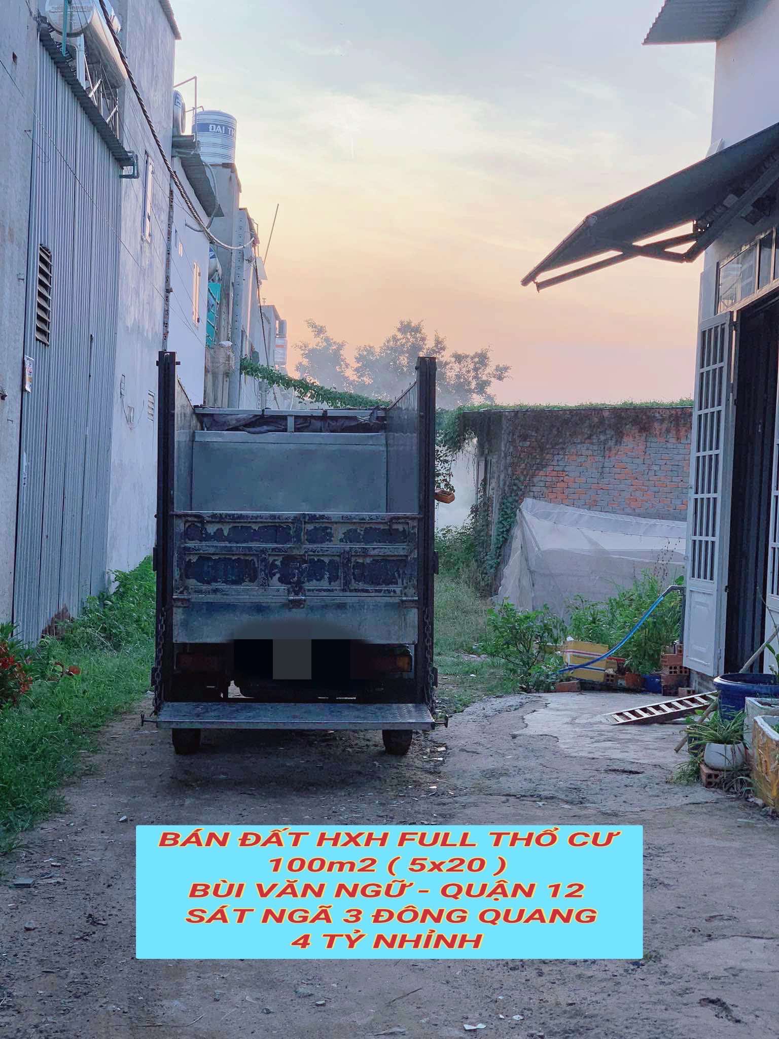 Bán đất hxh full tc 100m2 (5x20) Bùi Văn Ngữ Q12 , sát Ngã 3 Đông Quang , 4 tỷ nhỉnh 0932030061 2