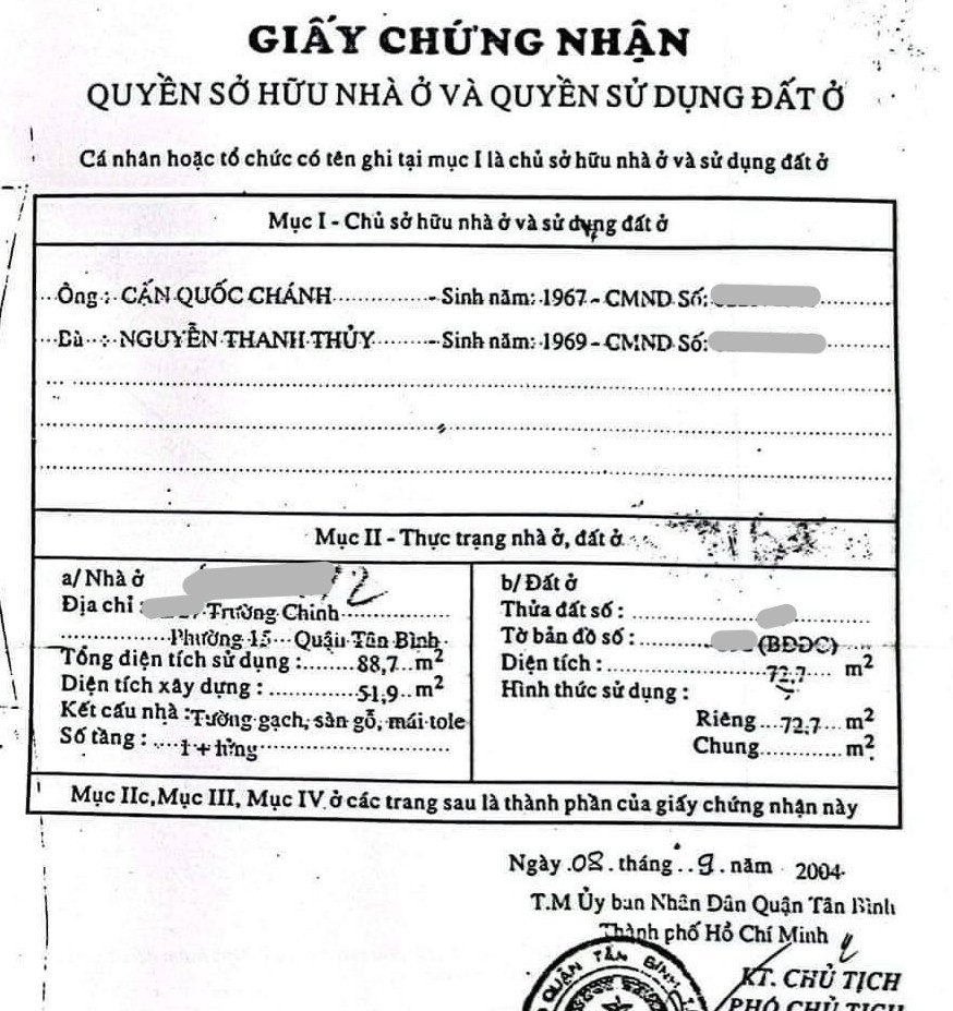73m2 HXH TRƯỜNG CHINH, thông qua Cộng Hoà, 5x15, 5ty5 2
