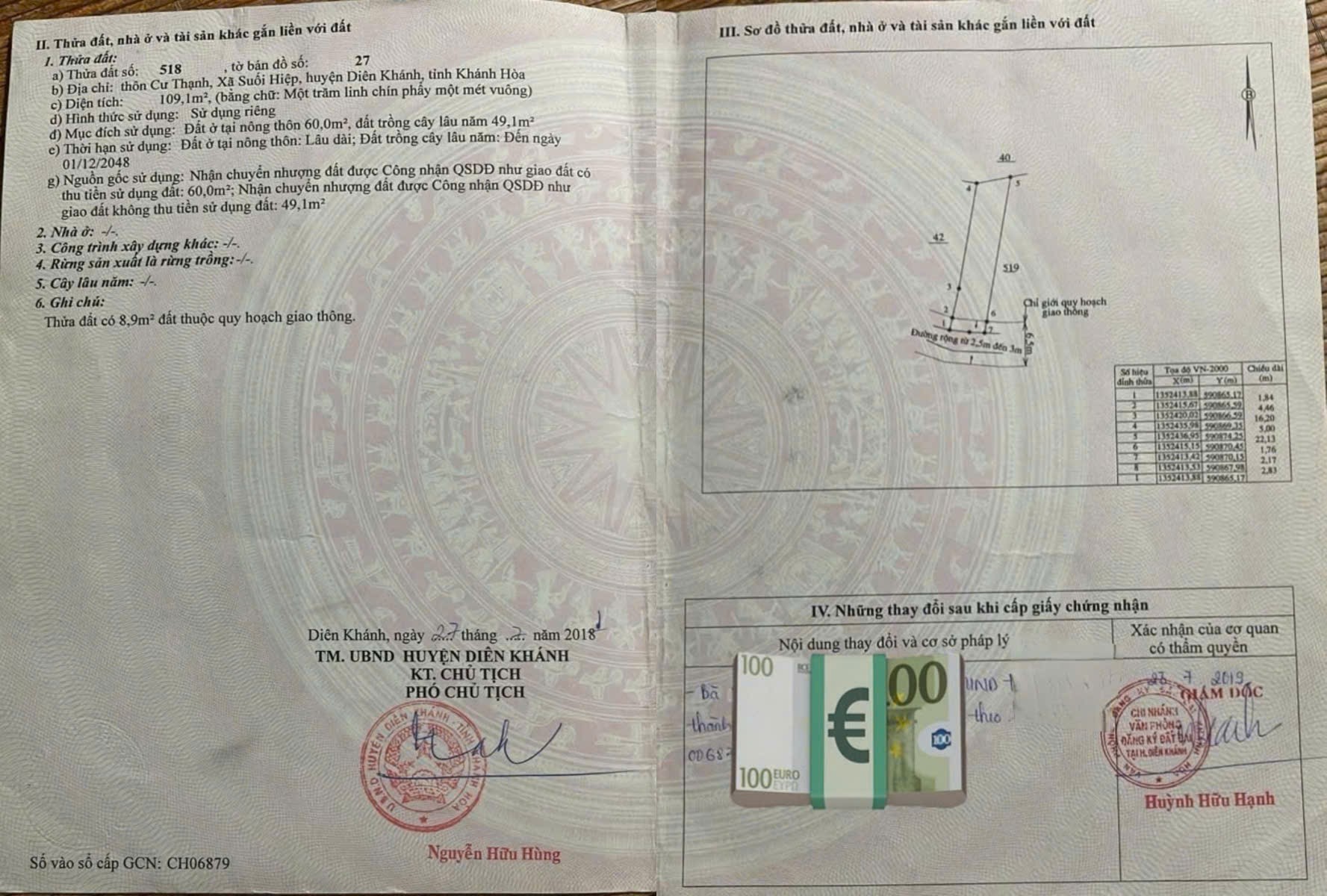 Bán lô đất dân Suối Hiệp cách Quốc Lộ 1A đúng 100m 6