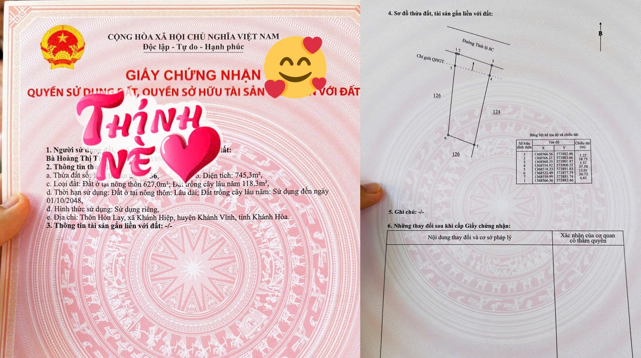 Bán đất mặt tiền Tỉnh Lộ 8C - Khánh Hiệp - Khánh Vĩnh ngay nhà thờ Bến Khế 8