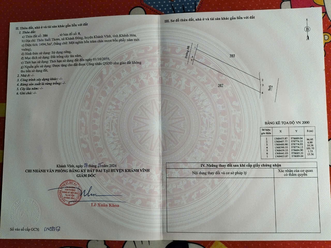 Bán đất vườn Khánh Đông giáp suối Khao gần Tỉnh Lộ 8 9