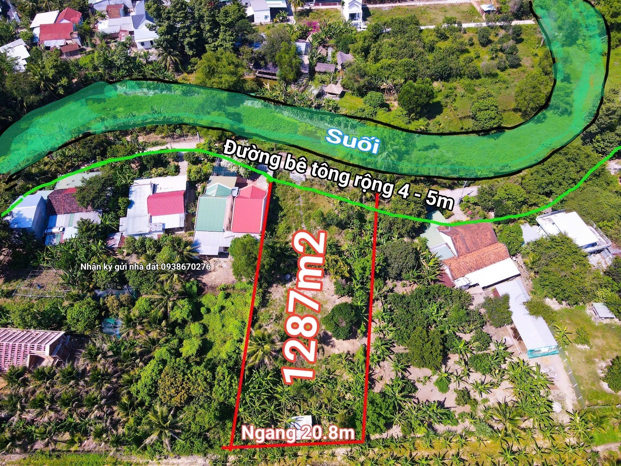 Bán đất Diên Hoà thôn Quang Thạnh view suối cực thoáng mát phù hợp xây nhà vườn nghỉ dưỡng