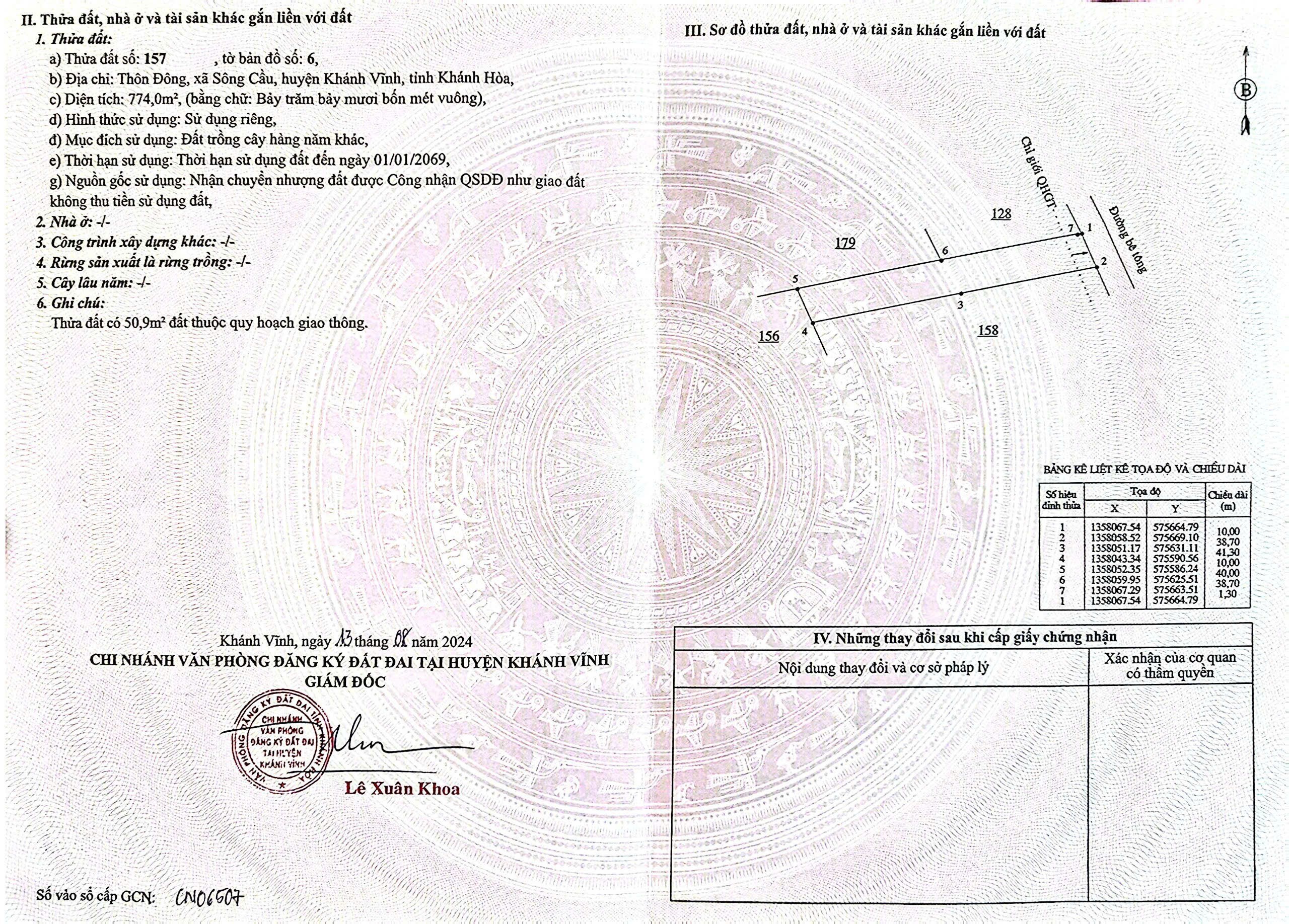 Bán vườn bưởi Sông Cầu QH thổ cư ngay trung tâm hành chính xã 9