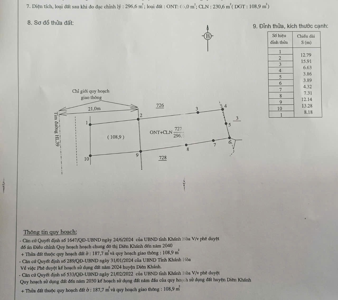 Bán đất mặt tiền Hương Lộ 39 - Bình Lộc - Diên Khánh phù hợp kinh doanh buôn bán 8