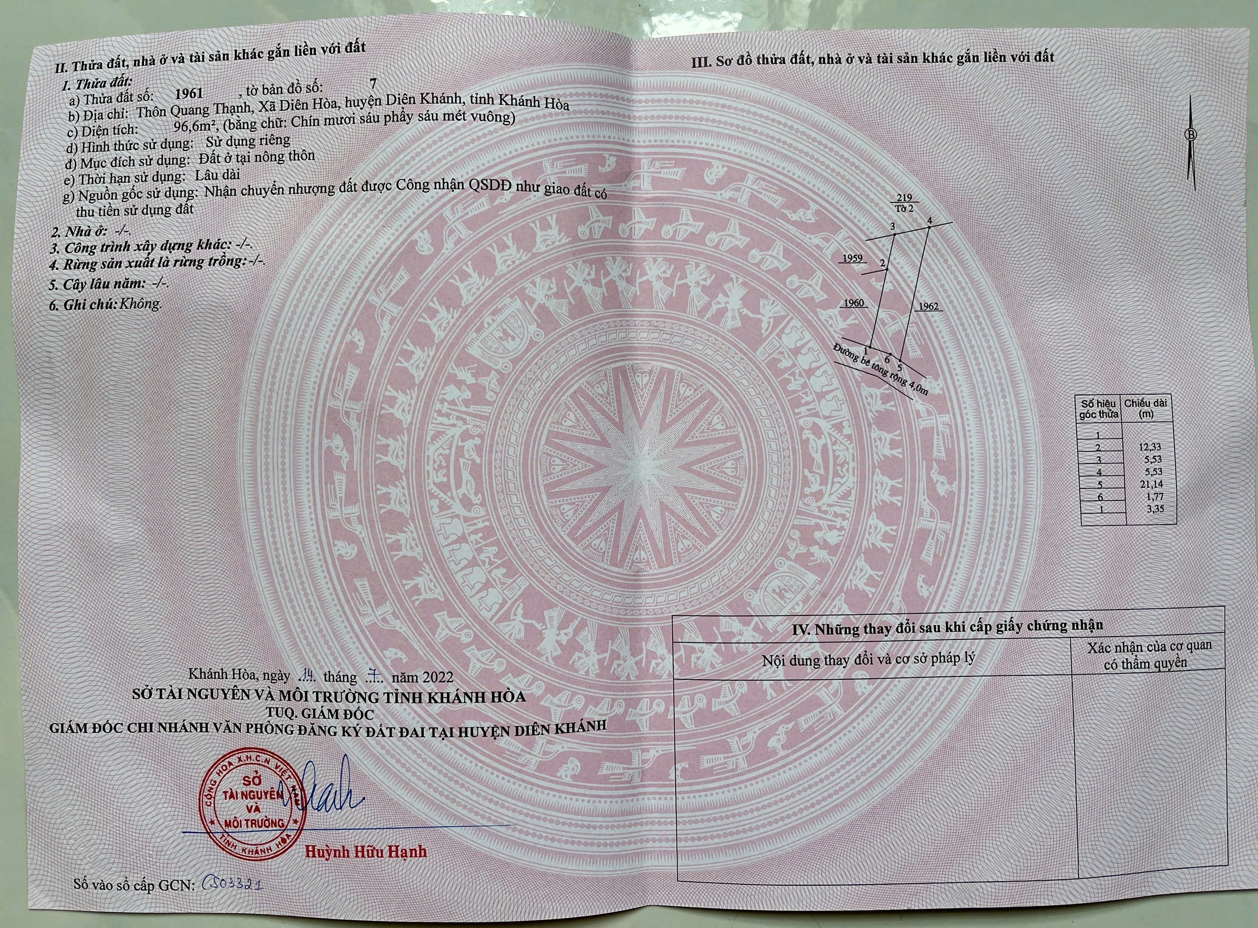 Bán đất Diên Hoà giá rẻ full thổ cư - thôn Quang Thạnh gần Hương Lộ 39 6