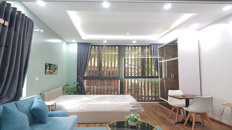 Cho thuê căn hộ dịch vụ tại Nghi Tàm, Tây Hồ, 45m2, 1PN, đầy đủ nội thất đẹp hiện đại, thoáng