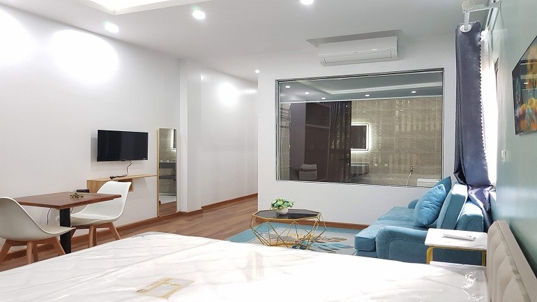 Cho thuê căn hộ dịch vụ tại Nghi Tàm, Tây Hồ, 45m2, 1PN, đầy đủ nội thất đẹp hiện đại, thoáng 7