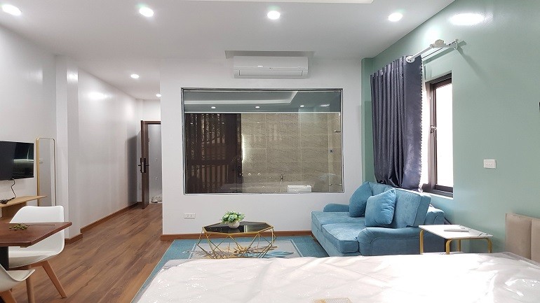 Cho thuê căn hộ dịch vụ tại Nghi Tàm, Tây Hồ, 45m2, 1PN, đầy đủ nội thất đẹp hiện đại, thoáng 5