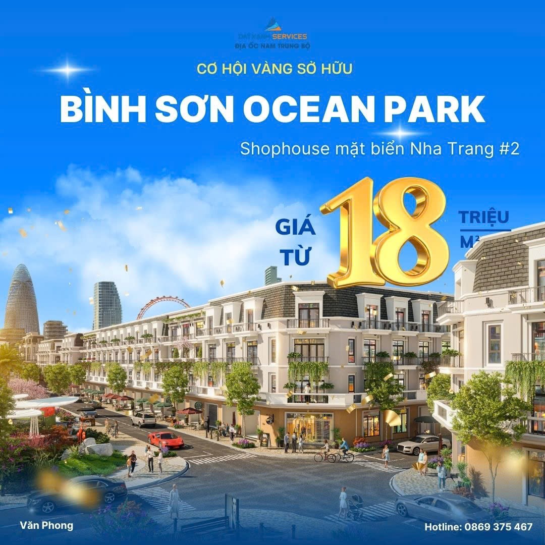 Cần bán Shophouse  Dự án khu đô thị mới Bình Sơn Ocean Park, Diện tích 342m², Giá 6 Tỷ 3