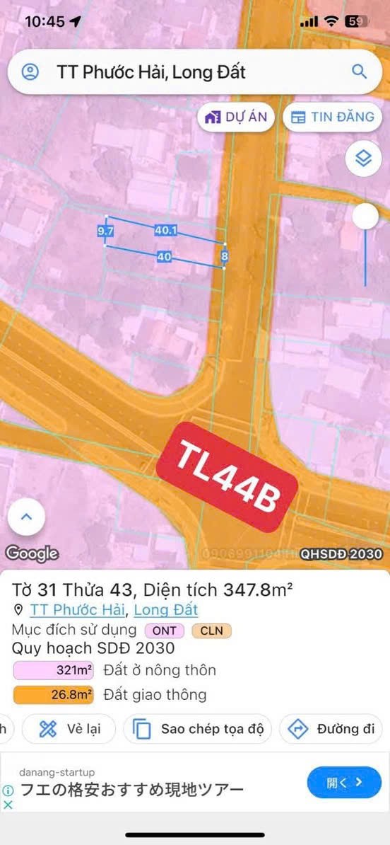 Cần bán Đất Đất Đỏ, Bà Rịa Vũng Tàu, Diện tích 347m², Giá 3.000.000 Triệu/m²