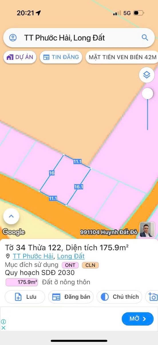 Cần bán Đất Đất Đỏ, Bà Rịa Vũng Tàu, Diện tích 175m², Giá 4.000.000 Triệu/m² 2