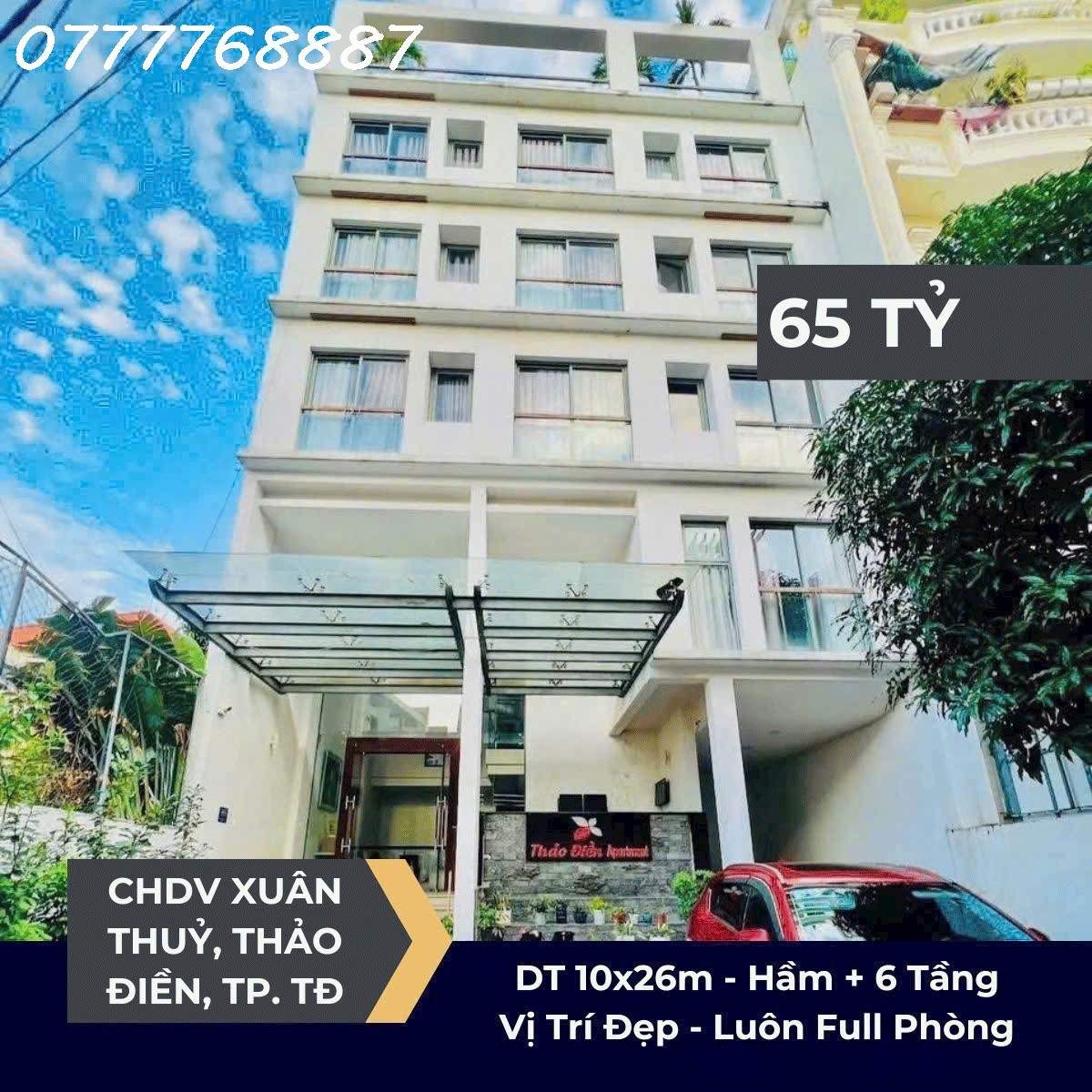 Tòa CHDV 260m2 đất hầm 6 tầng Thảo Điền Quận 2 - cho thuê 200tr/ tháng 5