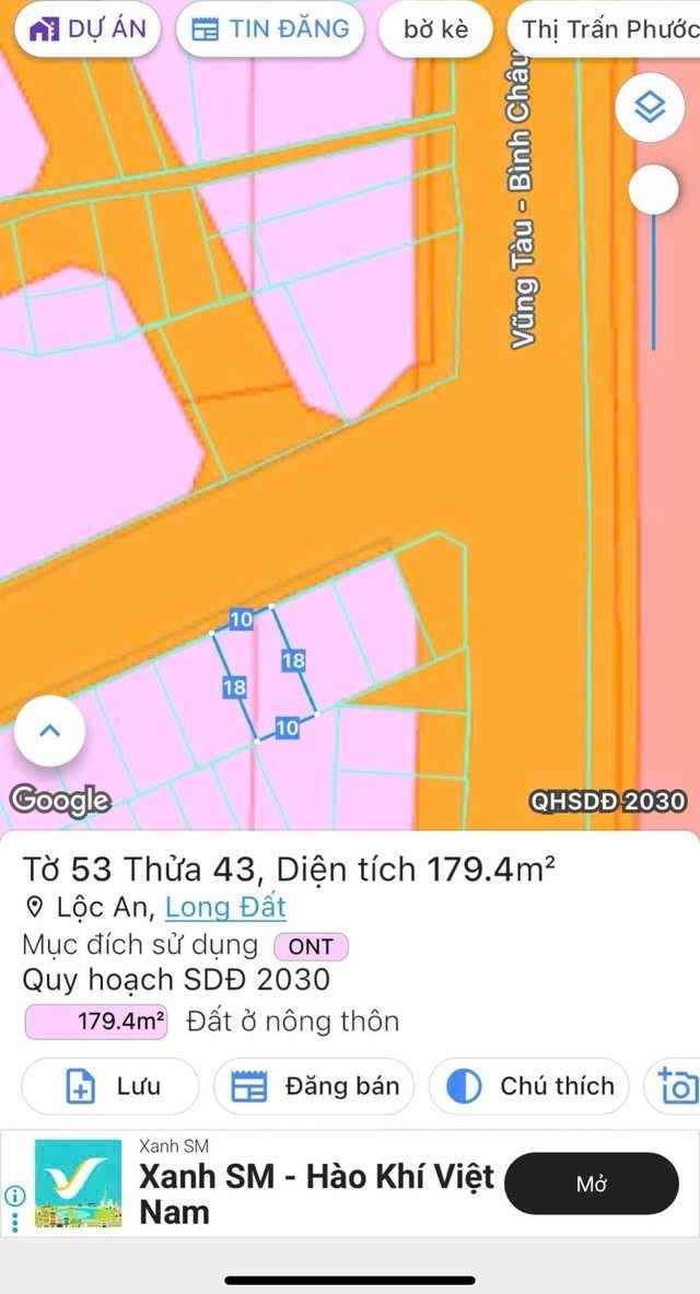 Cần bán Đất Đất Đỏ, Bà Rịa Vũng Tàu, Diện tích 180m², Giá 8.000.000 Triệu/m²