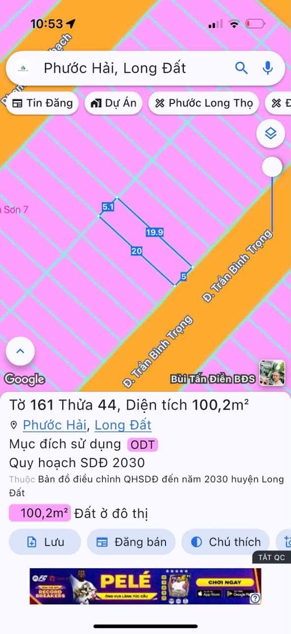 Cần bán Đất đường Võ Văn Kiệt, Thị trấn Phước Hải, Diện tích 258m², Giá 1.479 Tỷ 2