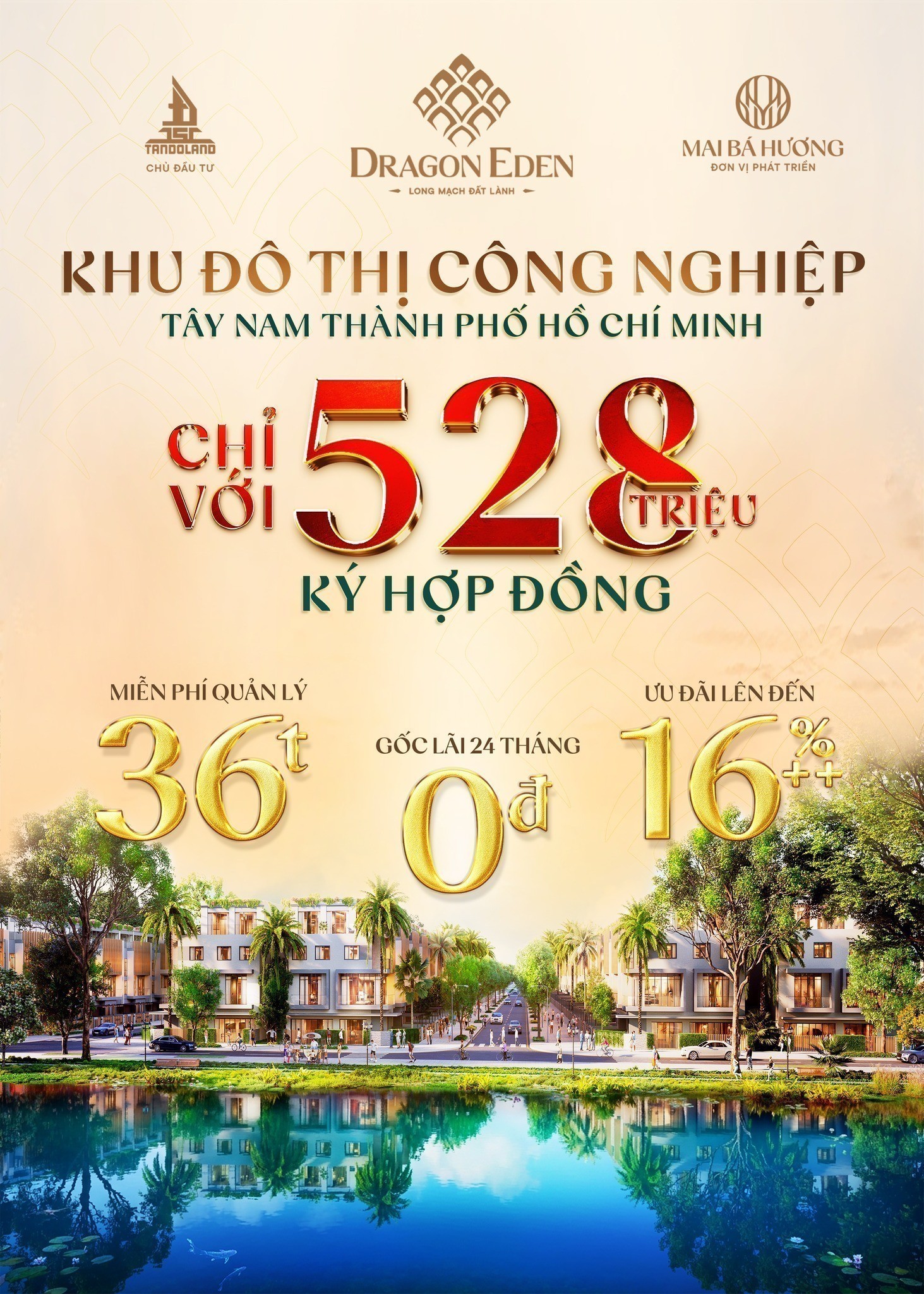 Chỉ từ 528 triệu ký HĐ – KHU ĐÔ THỊ CÔNG NGHIỆP TÂY NAM TP.HCM