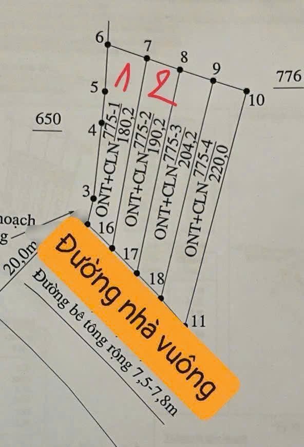 Bán đất Diên Sơn mặt đường Nhà Vuông 6