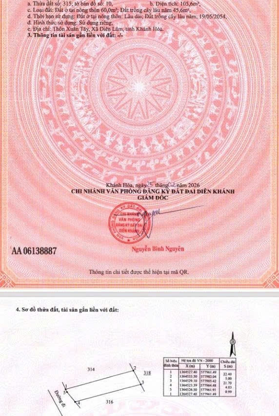 Bán đất Diên Xuân giá rẻ xây nhà an cư - đường bê tông ô tô tận nơi điện nước đầy đủ 7