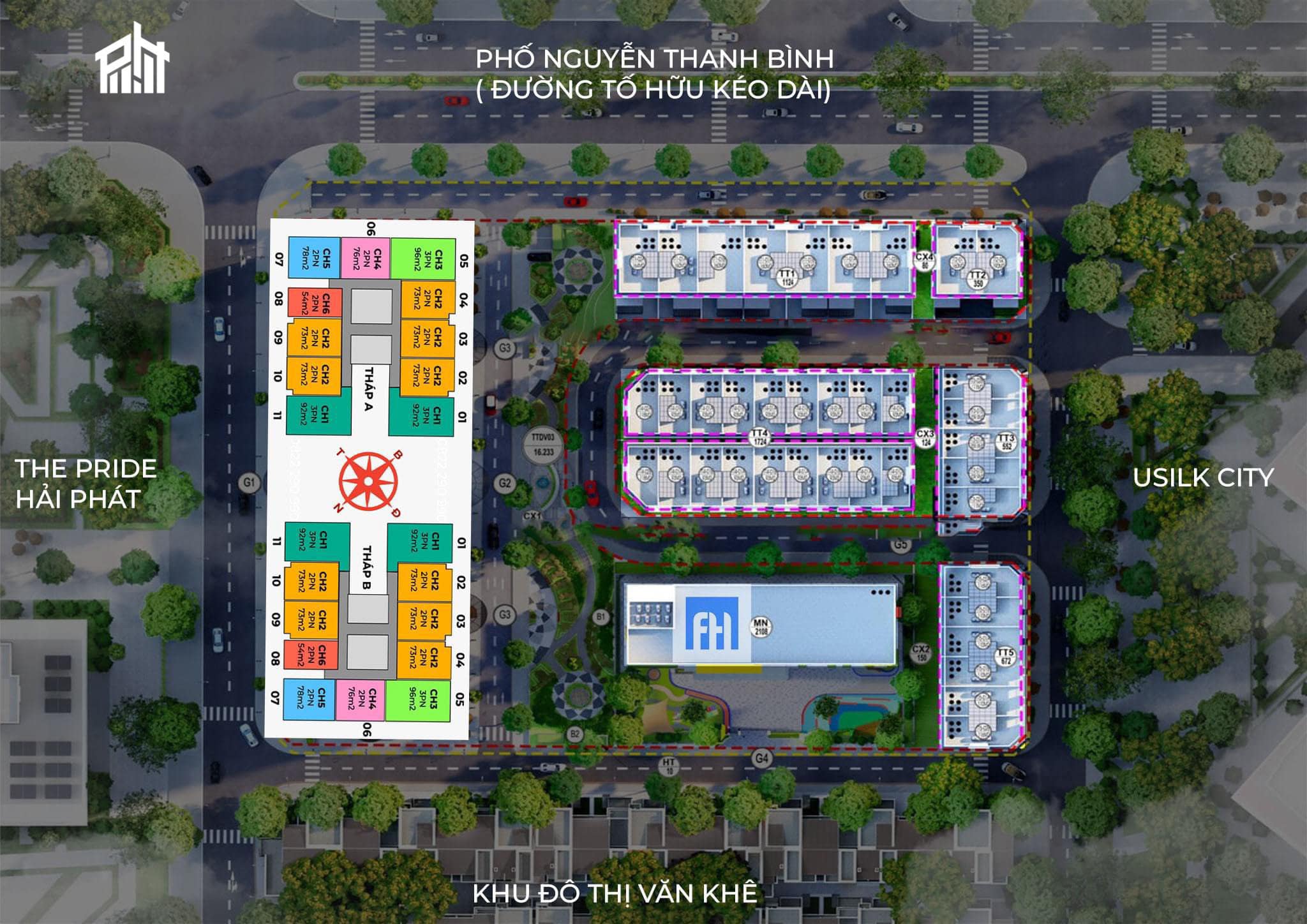 Cho thuê sàn văn phòng dự án The Charm An Hưng với diện tích đa dạng từ 200m², giá thương lượng 5