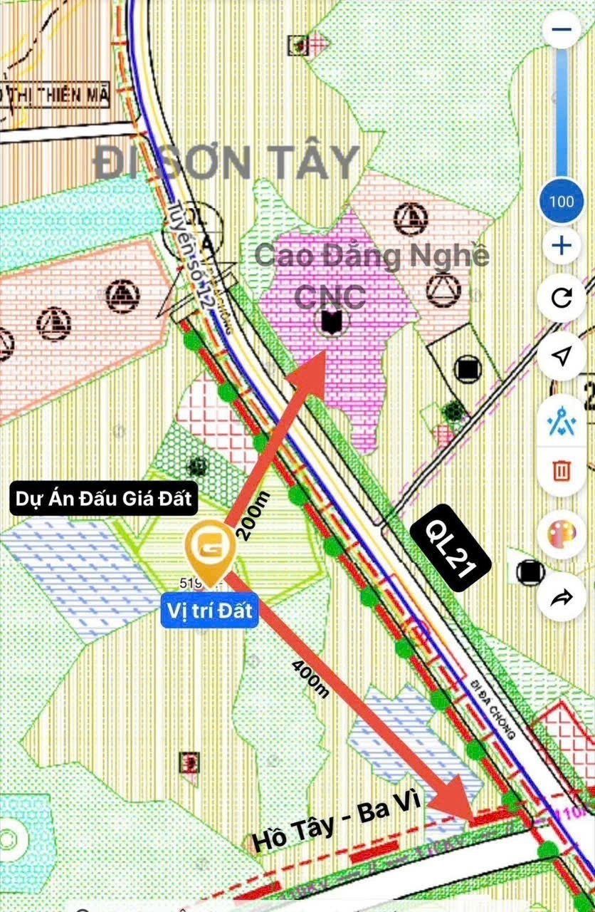 CHÍNH CHỦ CẦN BÁN NHANH LÔ ĐẤT 100M2 HÒA LẠC, CÁCH CÔNG NGHỆ CAO 2KM, 4