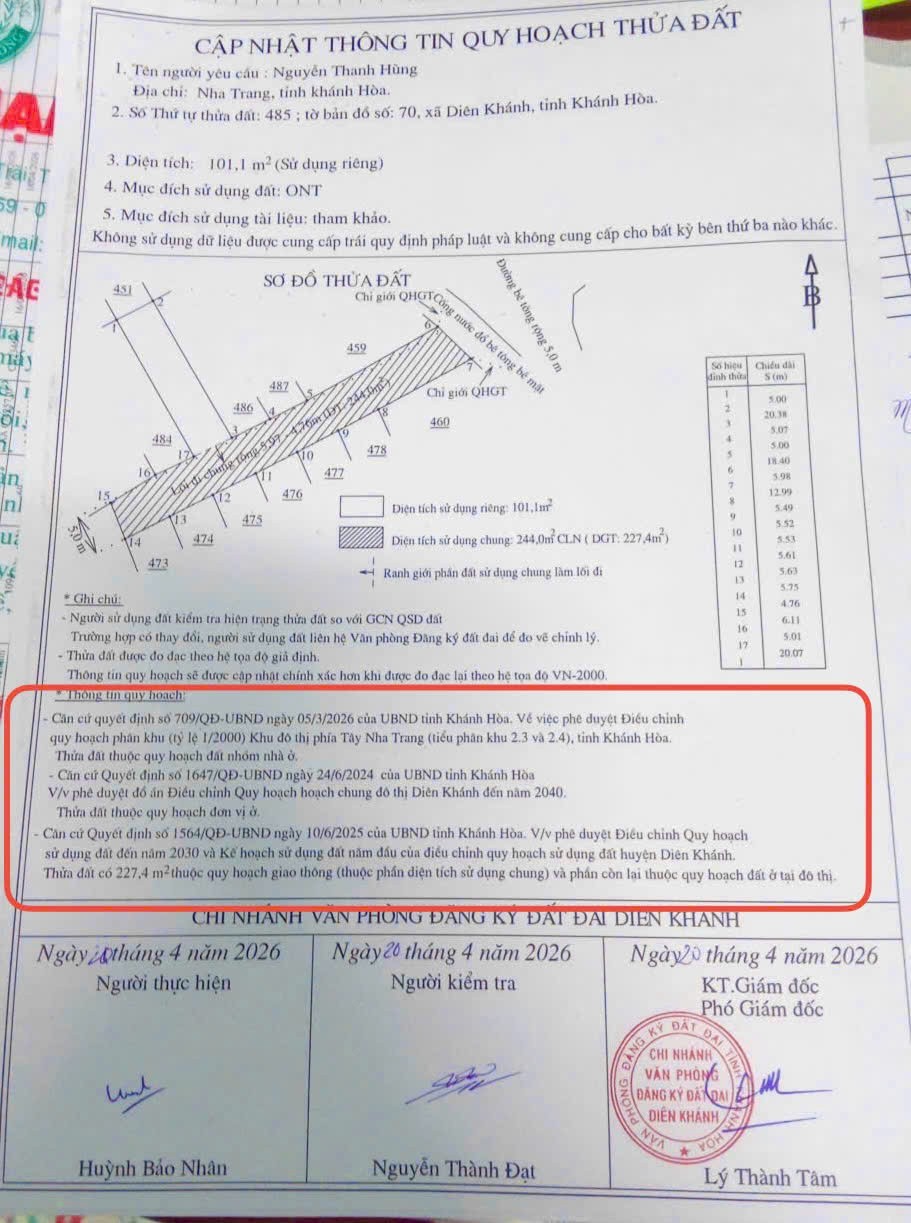 Cần bán Đất đường Huỳnh Thúc Kháng, Xã Diên An, Diện tích 100m², Giá 950 Triệu 5