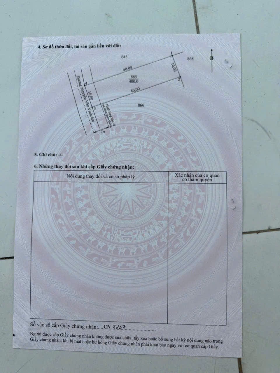 Bán đất mt đường Nguyễn Văn Vịnh, Bình Trinh Đông , Tân Trụ dt 200m2 full thổ giá 850 triệu 2