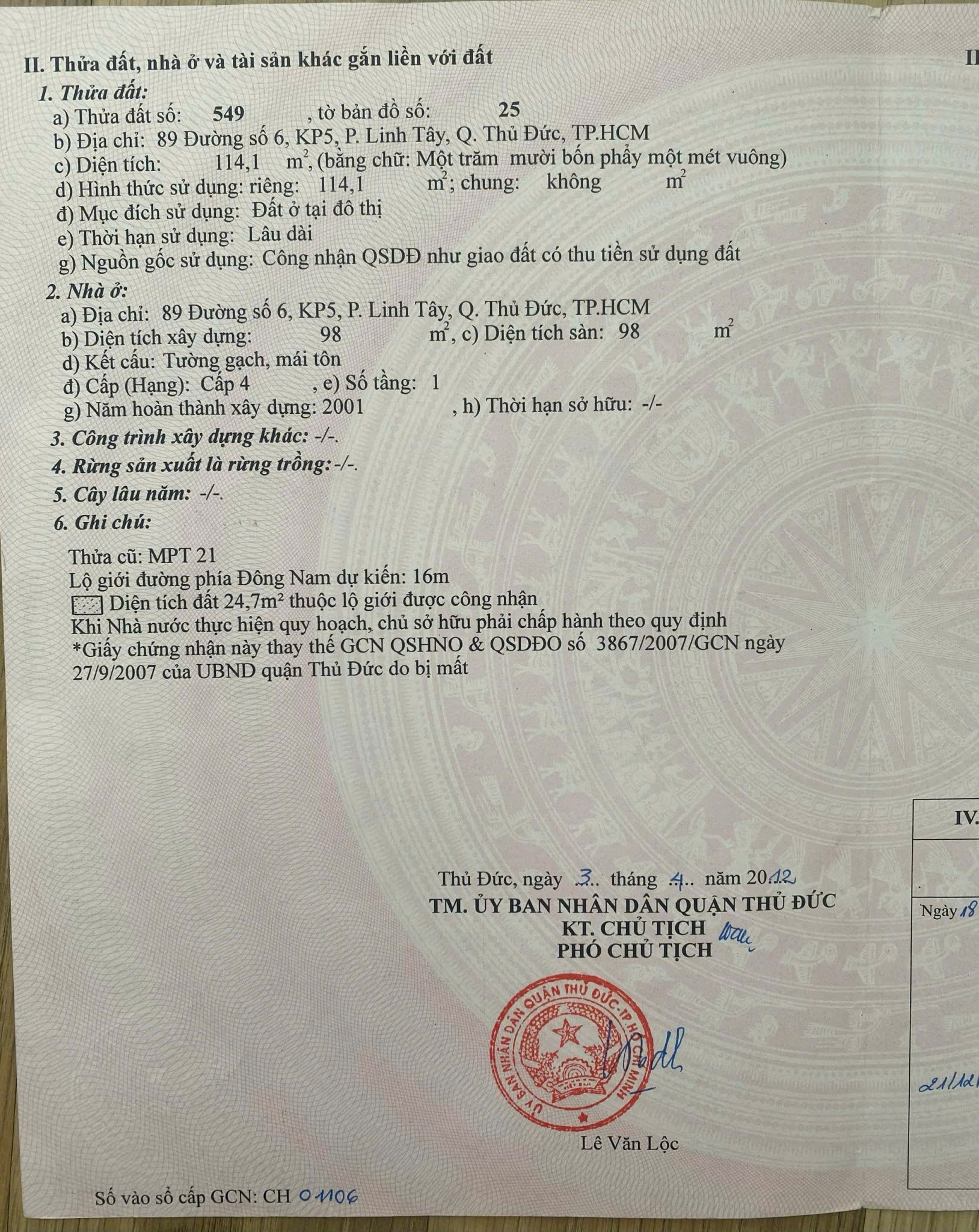 Cần bán Nhà ở, nhà cấp 4, nhà hẻm Phường Linh Tây, Thủ Đức, Diện tích 113m², Giá 12.5 Tỷ 3