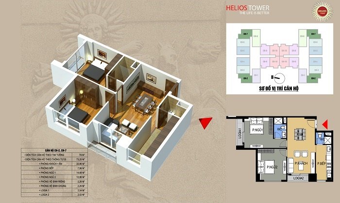 Cần bán Căn hộ chung cư dự án Helios Tower 75 Tam Trinh, Diện tích 73m², Giá 3.3 Tỷ 2