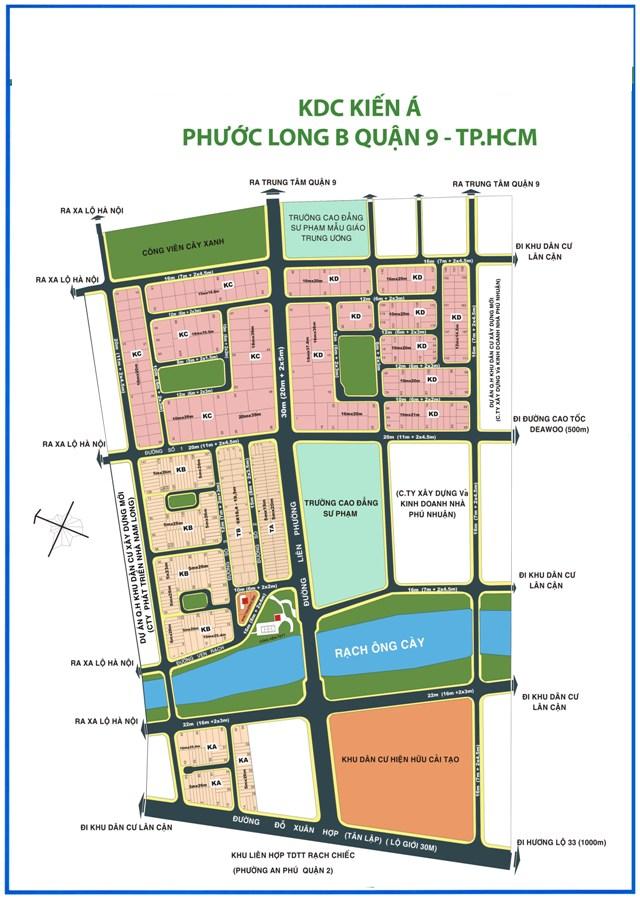 Cần bán nhanh lô góc 2 mặt tiền đường Liên Phường thuộc dự án Kiến Á. DT 20x20m, vị trí đẹp 1