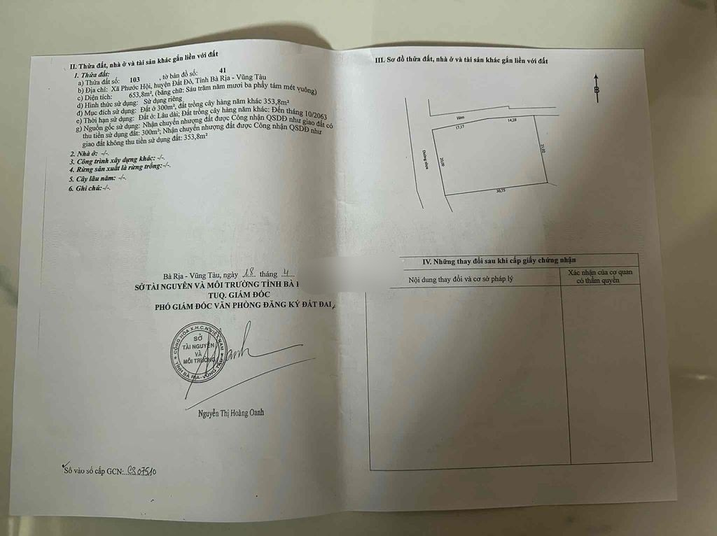 Cần bán Đất Đất Đỏ, Bà Rịa Vũng Tàu, Diện tích 653m², Giá Thương lượng 3