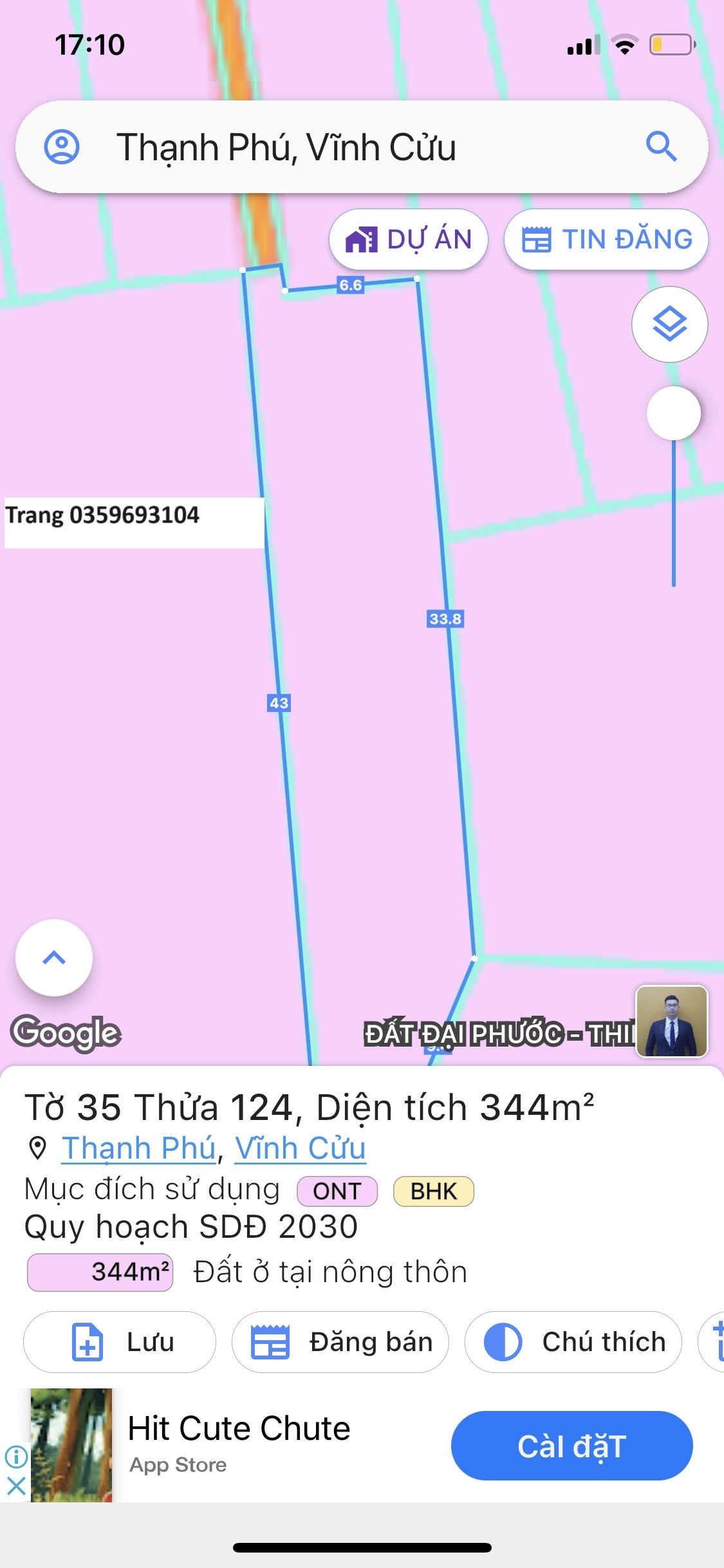 Cần bán Đất đường 768, Xã Thạnh Phú, Diện tích 344m², Giá 3500 Triệu 3