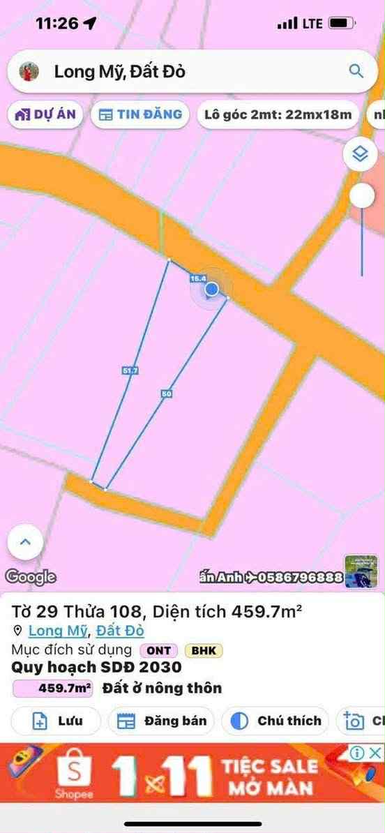 Cần bán Nhà ở, nhà cấp 4, nhà hẻm đường Tỉnh lộ 44, Thị trấn Phước Hải, Diện tích 460m²