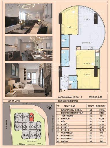 Bán chung cư QMS Top Tower 113,1m2 - View đẹp nhât