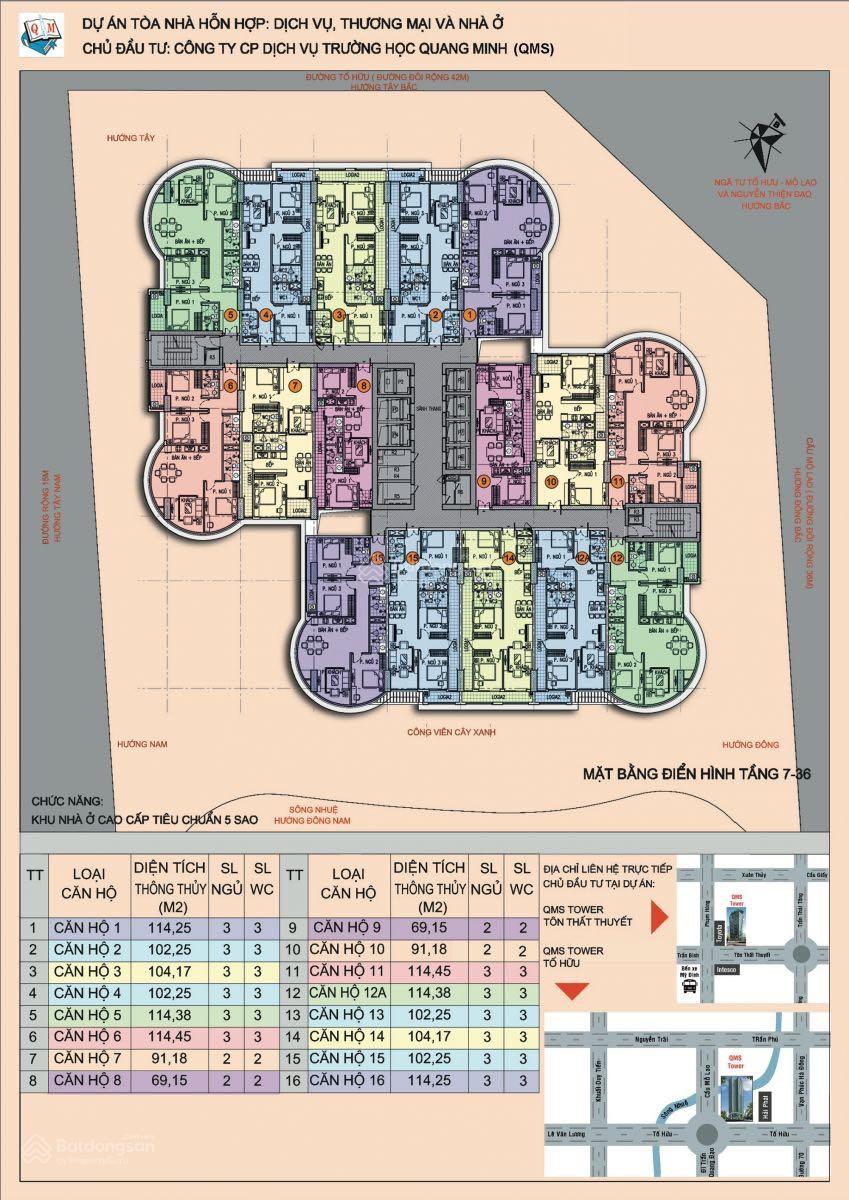 QMS Tower Tố Hữu, Quỹ căn độc quyền chủ đầu tư 2