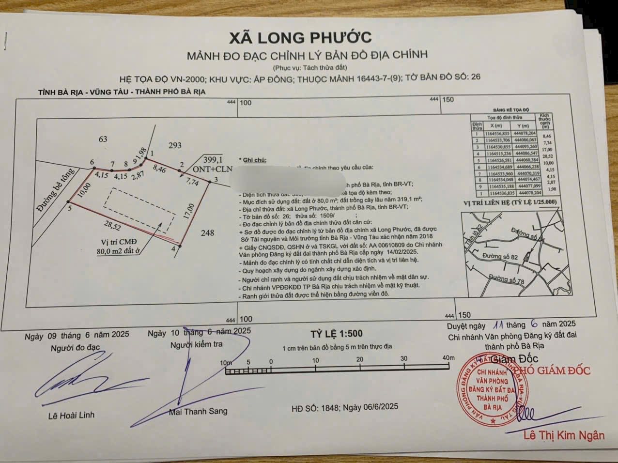 Cần bán 400m² đất mặt tiền đường nhựa, xã Long Phước, TP Bà Rịa giá 1.7 tỷ 3