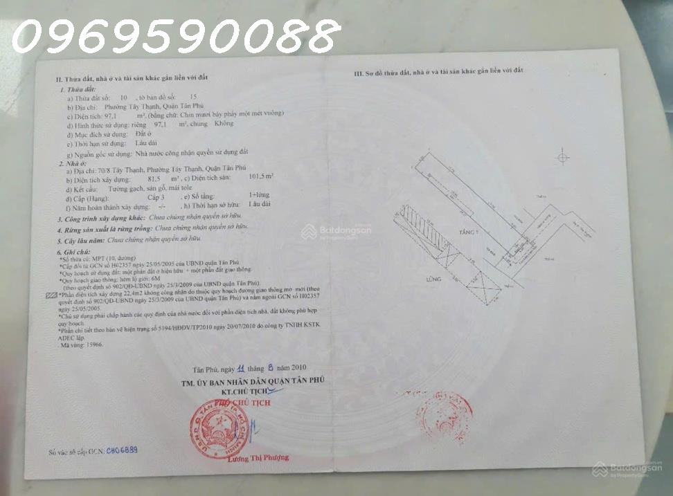 BÁN NHÀ MẶT TIỀN HẺM TÂY THẠNH – TÂN PHÚ – 97m² – NHÀ ĐẸP, SANG TRỌNG – CHỈ 6 TỶ 5